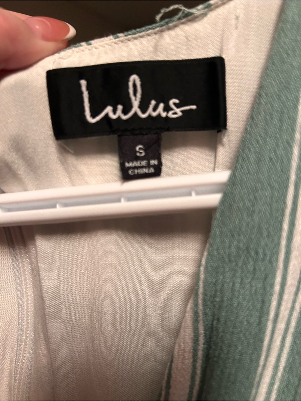 Lulu's Sage Green and White Striped Button-Front Midi Dress - Picture 3 of 3